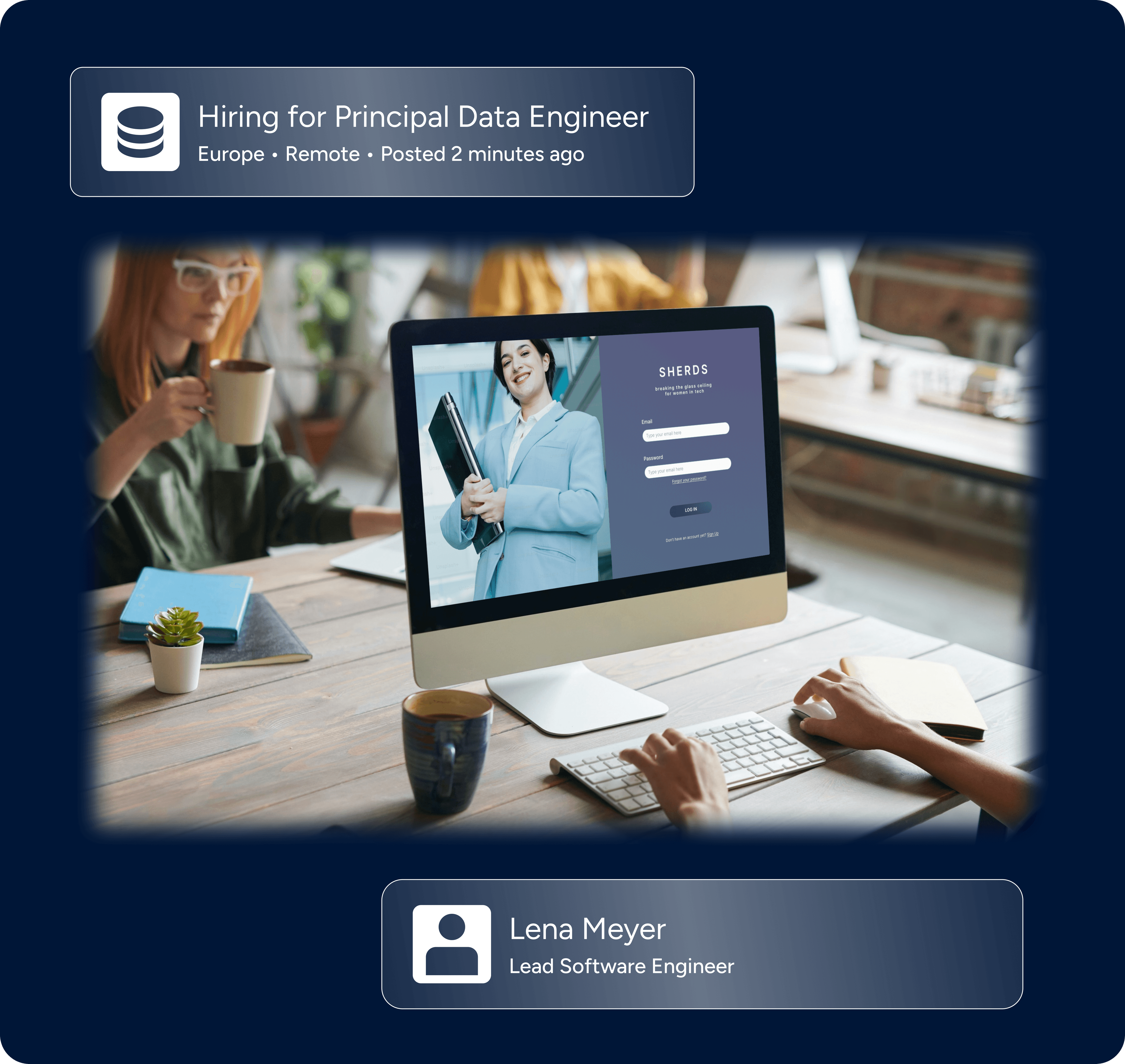 Diverse collaborative tech team meeting in modern office
